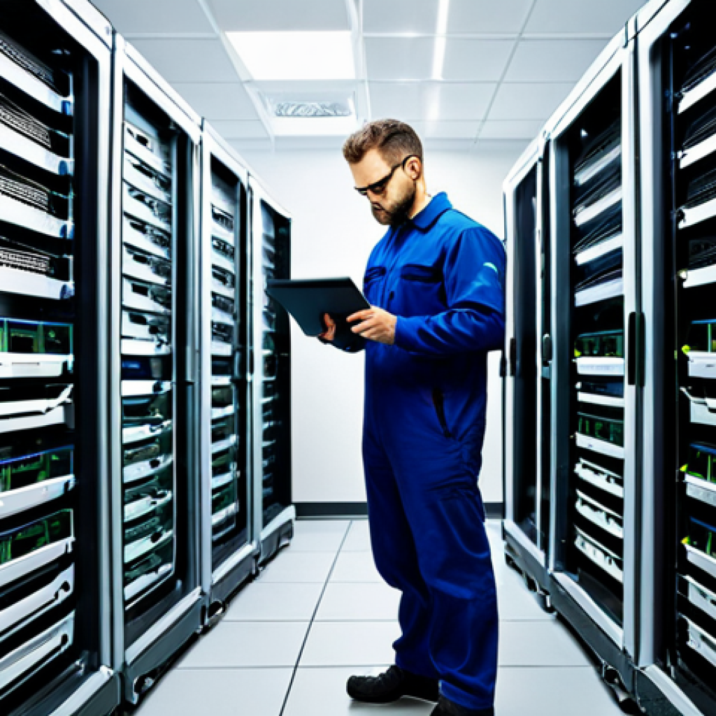 **

"A modern server room, brightly lit, showcasing new servers with visible CPUs, RAM modules, and SSD drives.  Technician in appropriate attire is inspecting the hardware.  Focus on clean cabling and organized layout. Safe for work, appropriate content, fully clothed, professional, showcasing technical infrastructure, perfect anatomy, natural proportions, high quality."

**