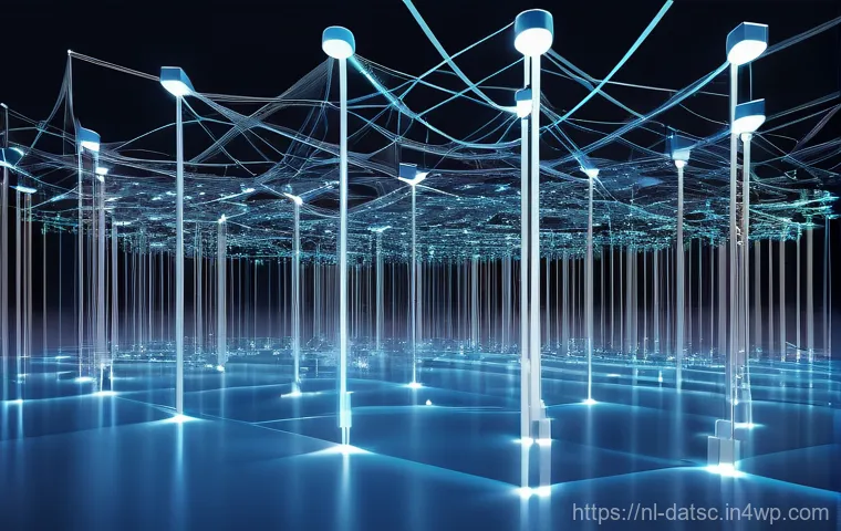 데이터베이스에서의 분산 처리 최적화 - **Prompt:** A vibrant, intricate digital neural network, depicted as glowing pathways and nodes, pul...